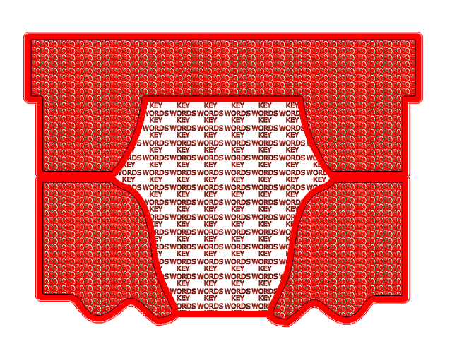 okno s nápisy „klíčová slova“